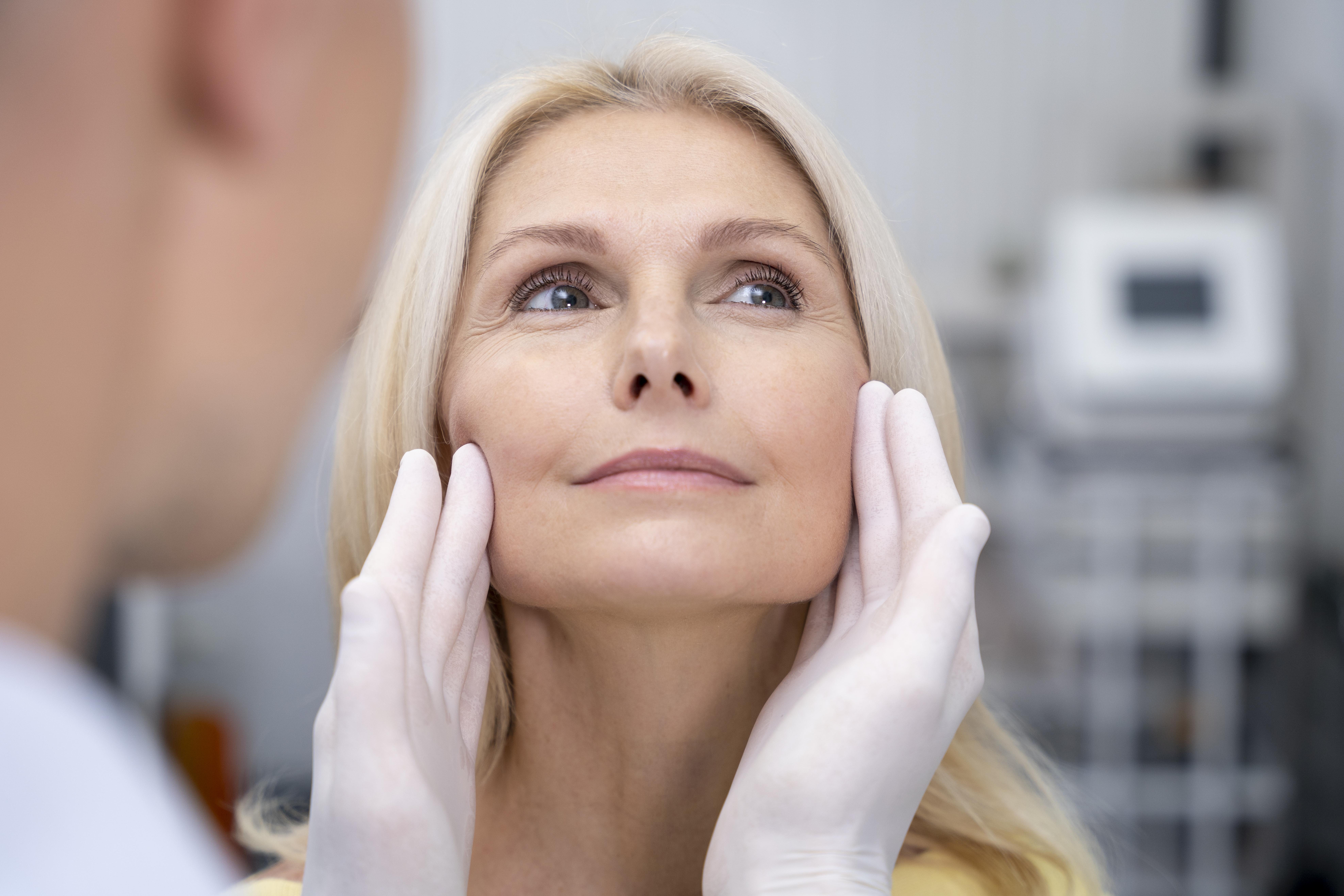 Woman receiving Thread Lift (non surgical face lift) treatment